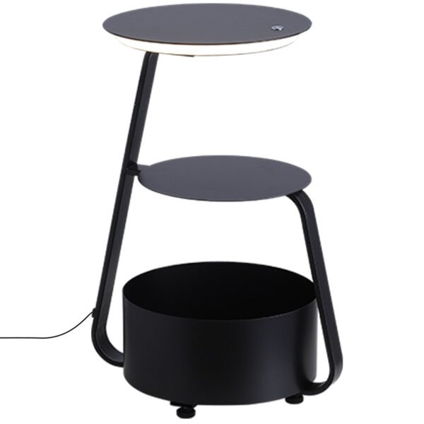 Floor Lamp with Wireless Charging and Integrated Nightstand