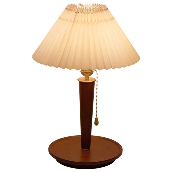 Vintage Pleated Walnut Table Lamp