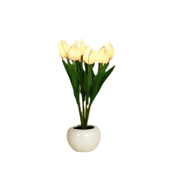 Faux Tulip Bouquet Table Lamp