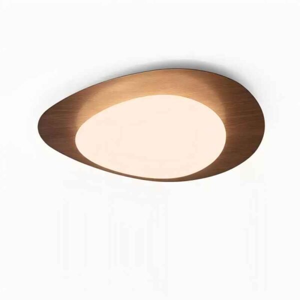 Vintage Walnut Wood Pebble Lamp